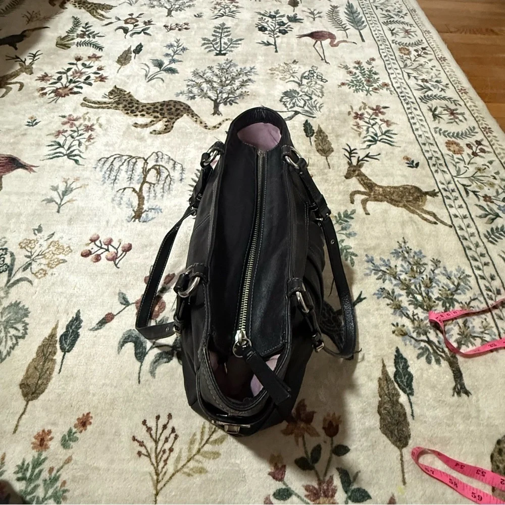 Coach east west tote shoulder Black Leather Handbag